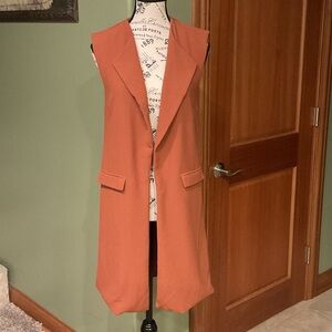 HOMAGE Women's Sleeveless Rust Vest, Size S